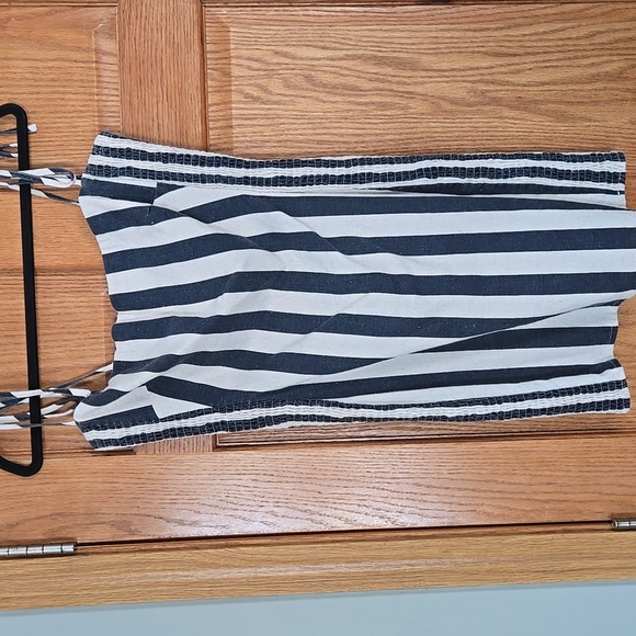 Astr the Label Viscose/Linen Striped Bodycon Dress size LARGE - Picture 2 of 8